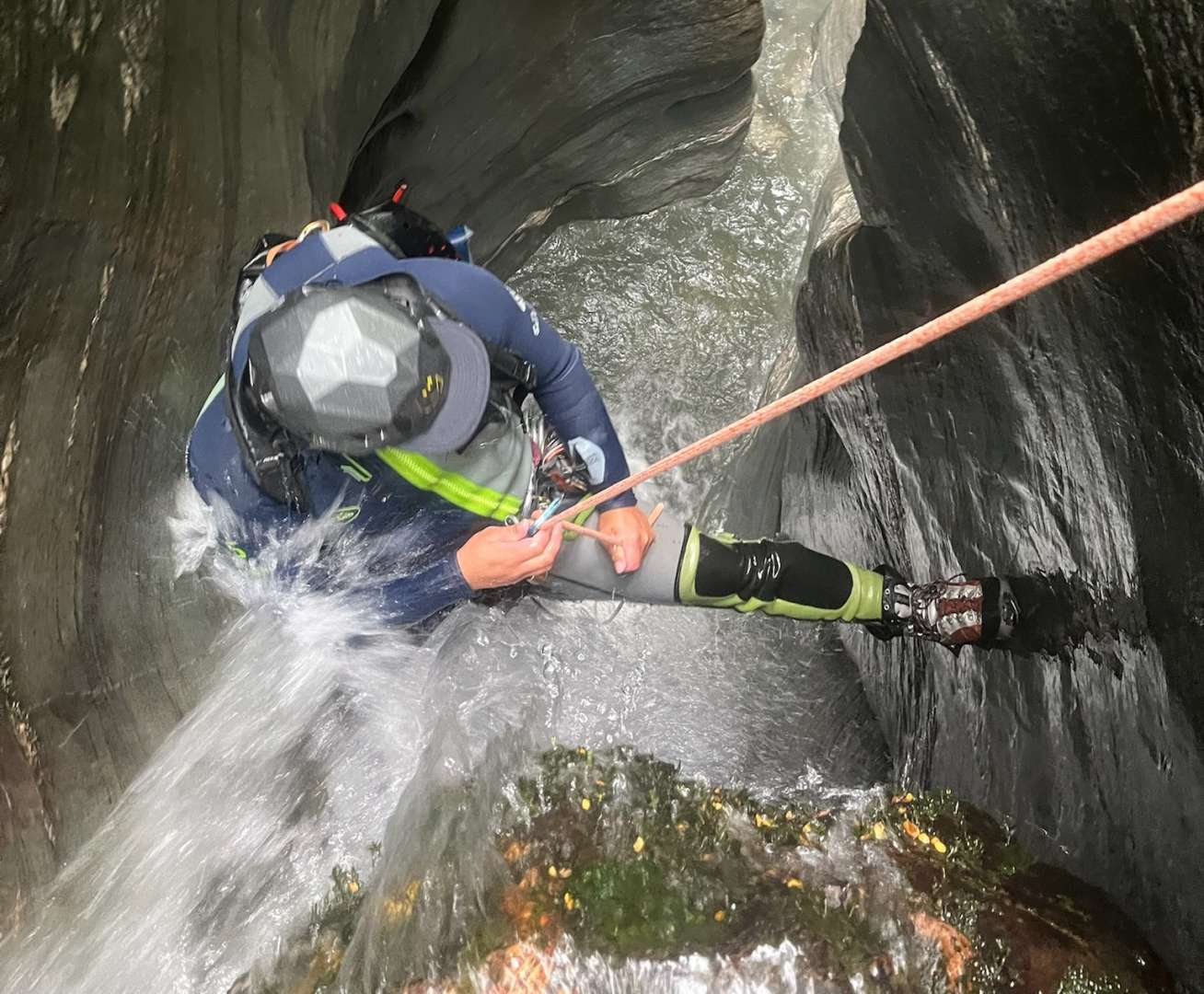 Our customer enjoying abseiling